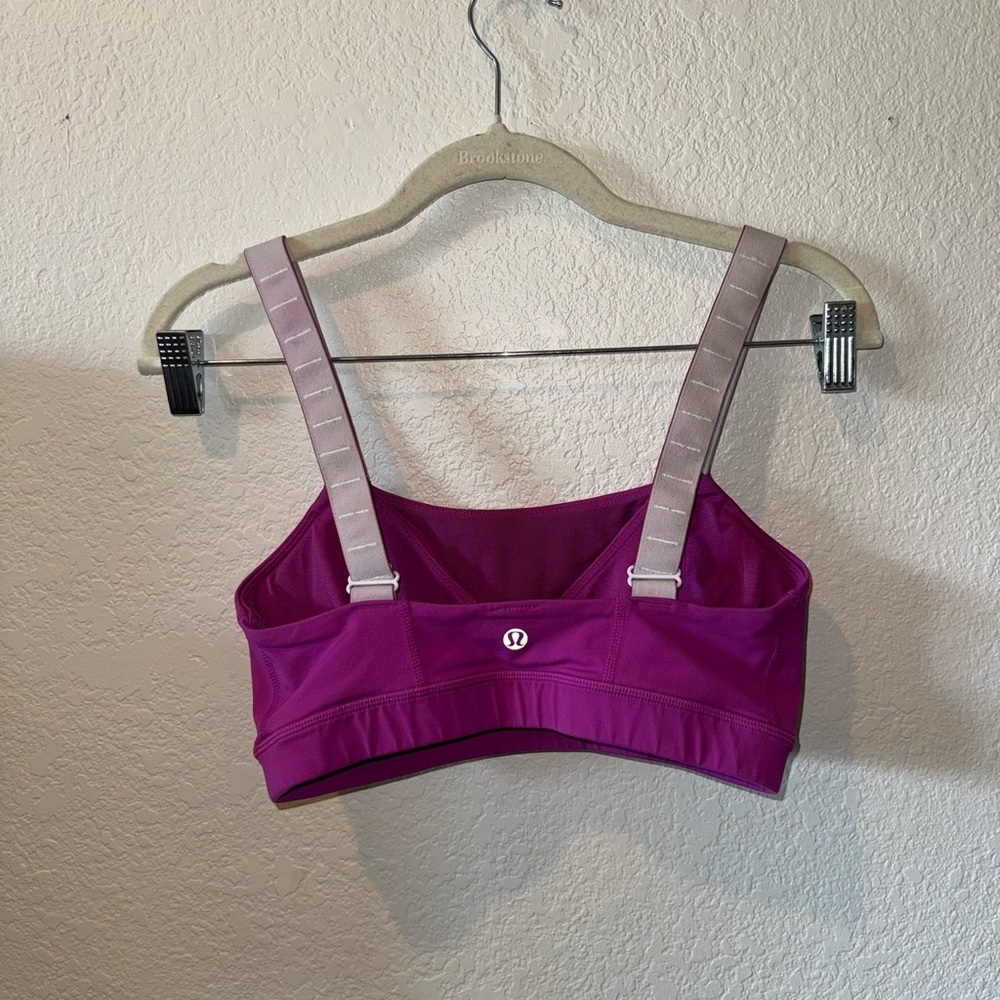 Lululemon Adjust Me Bra Magenta Lightly Padded Adjustable Gym Yoga Sports Bra 6